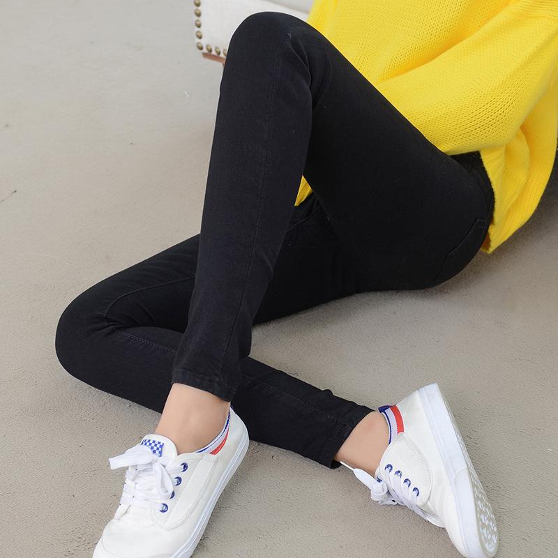 Spring, Summer, Autumn and Winter Season High-waisted Versatile Jeans Women's Thin Small Feet Elastic Trousers Girls Pencil Trousers Fashionable