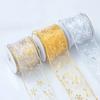 Beautiful Snowflake Pattern Ribbons Gold/Silver Color Snowflake Christmas Tree Decoration Gift Box Packaging Ribbon