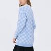 Fila Logo Jacquard Checkered Sports Knit Top Women Tops Cloud-Blue F11W211407FLB