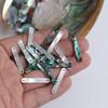 Натуральный перламутр аbalone белый, двудырочный, овальный кулон для DIY шпильки и ожерелья