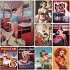 Vintage Pinup Girls Metal Tin Sign Wall Decor  Sexy Retro Art Posters for Man Cave Home Cafe Garden Club Bar  Iron Painting Plaq