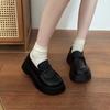 Черные лоферы на толстой подошве, универсальная маленькая кожаная обувь для женщин, новая французская ретро-модель JK на весну и осень 2025 года