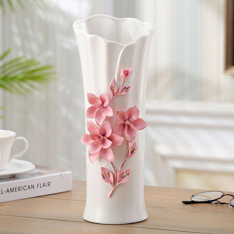 Vase European Classical Vase Home Hotel Flower Arrangement Fashion Ornament Vase Ceramic Vase