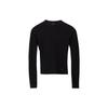 Y-3 Ss23 Solid Logo Print Slim Fit Crew Neck Long Sleeve T-Shirt Women Tops Black HY1251