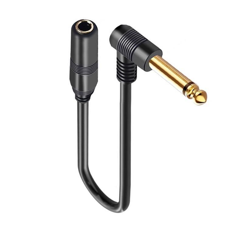 Dual channel Guitar Extension Cord Mono 6.35 TRS Male to 6.35mm Elbow 6.5 TRS Female Audio Cable 0.1m for Amplifiers Pianos HomeGood product