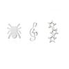 Women's Stainless Steel Halloween Spider Earrings with Geometric Star and Musical Note Patterns