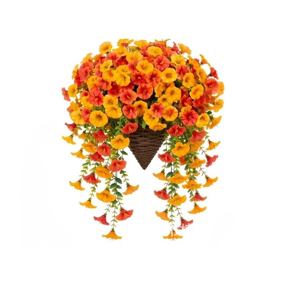Realistic Halloween Simulate Trees Hanging Morning Glory Flowers Decor Autumn