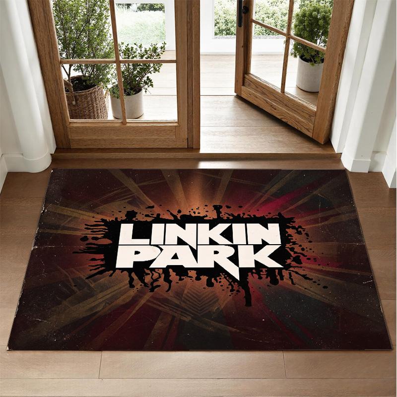 Linkin Park Design Crystal Velvet Rug Soft Decorative Mat for Bedroom Entrance