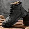 2024 Новые кожаные ботинки на шнуровке, универсальные мужские удобные походные туфли, кроссовки для активного отдыха, мужские нескользящие кроссовки для ходьбы для мужчин