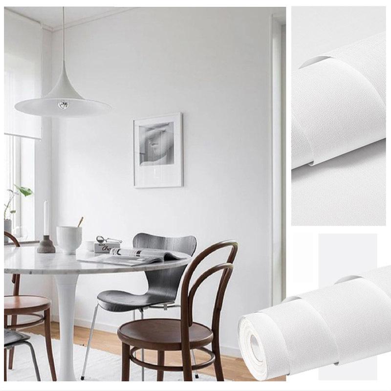 Solid Color Self-adhesive Simple Warm Bedroom Living Room Decor Waterproof Background Wall Paper Furniture Renovation