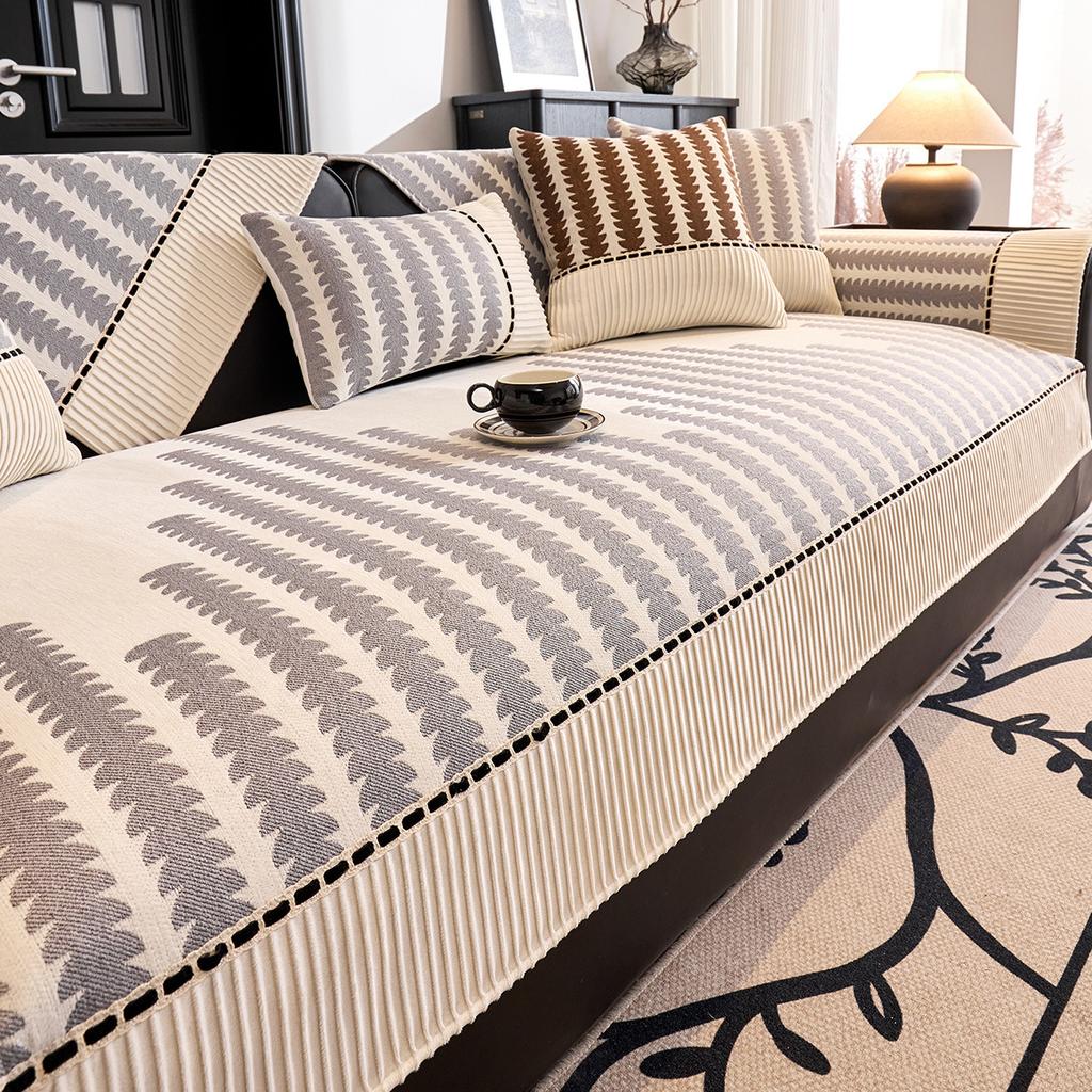 French High-End Sofa Cushion, Universal In All Seasons, Non-Slip Seat Cushion, Fashionable Splicing Sofa Cover, Cover Cloth, Backrest Towel
