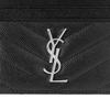 Saint Laurent Ysl Монограмма Серебряный Логотип Текстурированная тисненая стеганая кожаная визитница Женская визитница Черный 423291-BOW02-1000