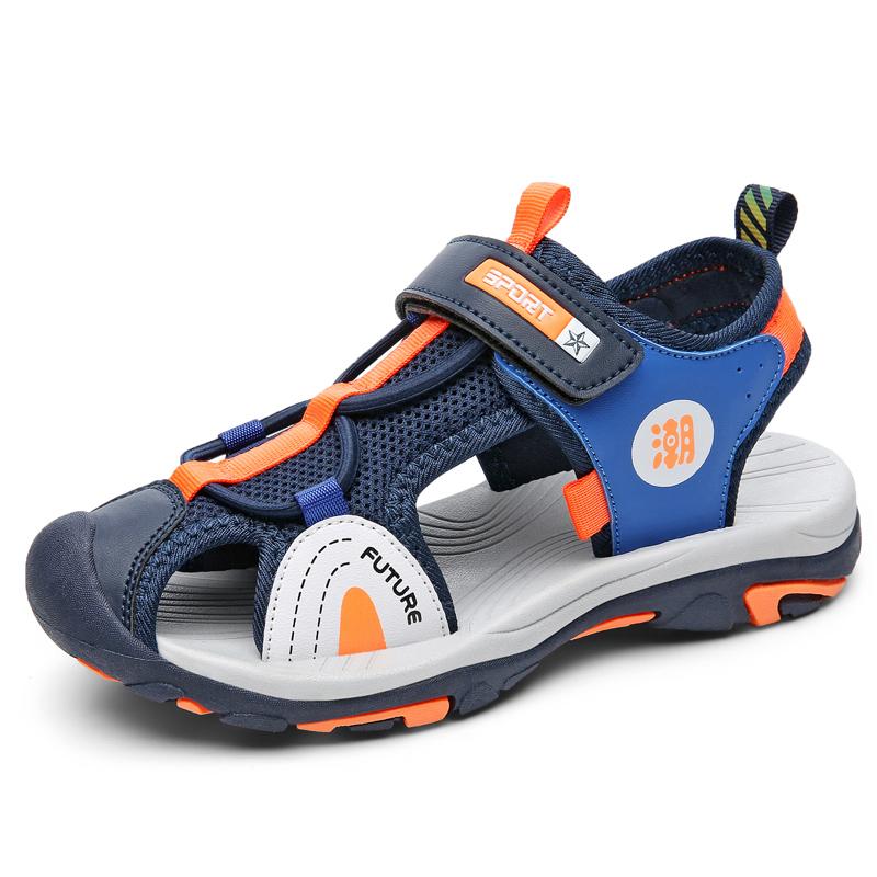 Летние пляжные детские сандалии для воды, модная обувь, уличная нескользящая кожаная обувь с мягкой подошвой для мальчиков, удобная обувь для девочек