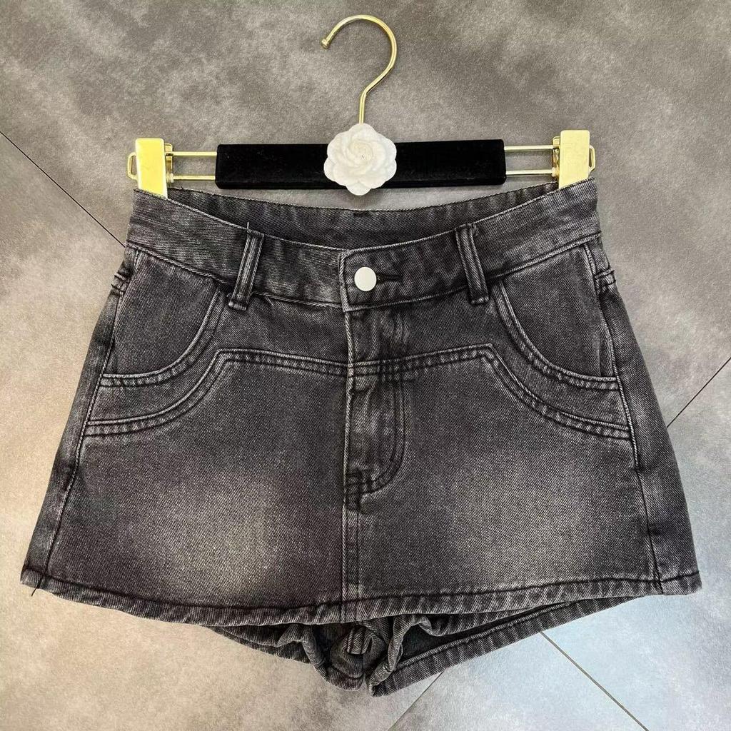 Женская джинсовая юбка А-силуэта с высокой талией, лето 2025 г., ретро-стиль, облегающий крой, дизайн, защищающий от воздействия окружающей среды