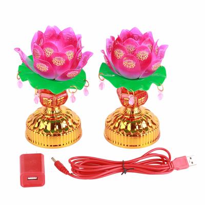 1 пара светодиодных светильников Lotus Light Будды Lotus Lamp с питанием от USB, передающих свет с гравировкой, бытовой узор