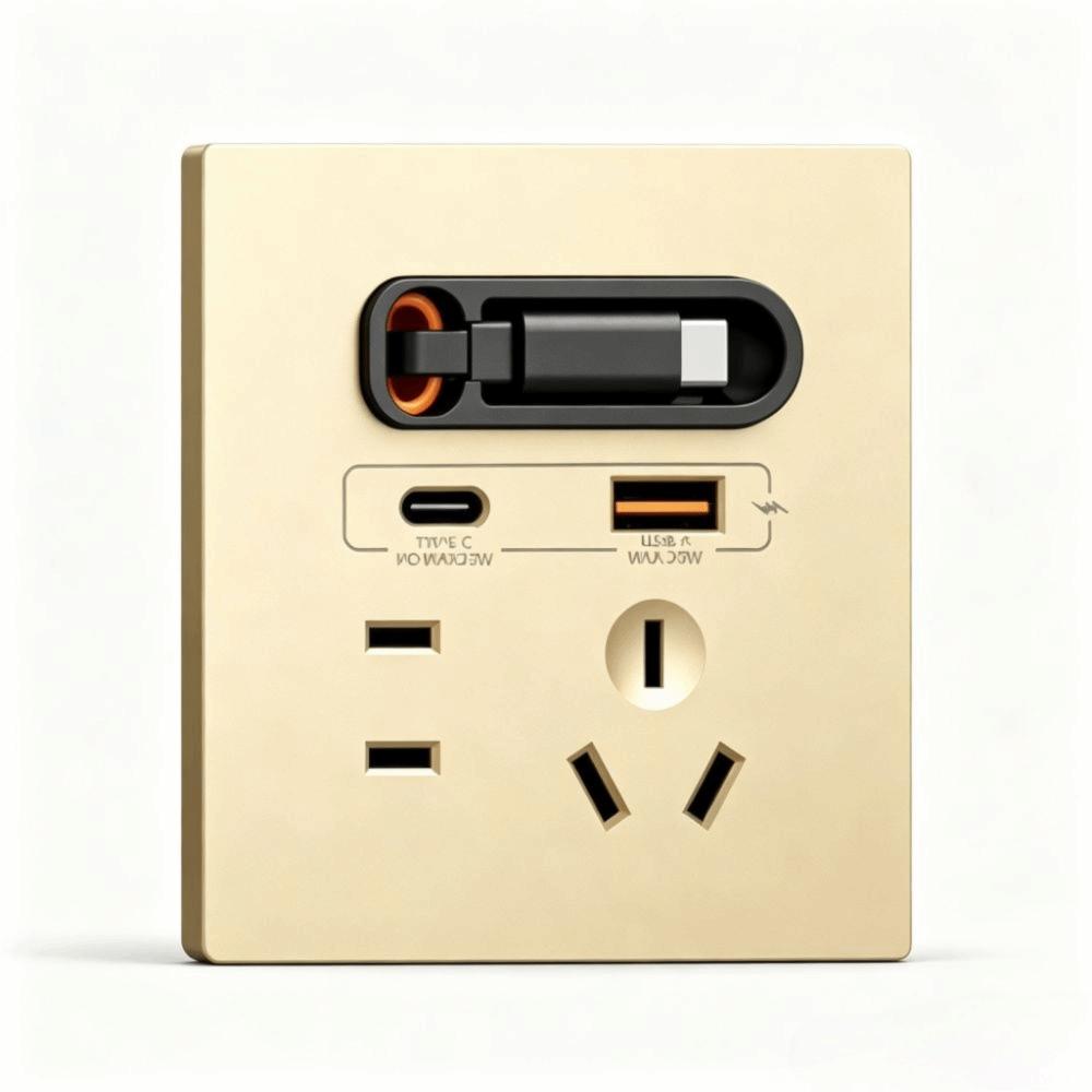 20W USB Fast Charging USB Fast Charging Socket Multi-hole Retractable Cable Socket KTV