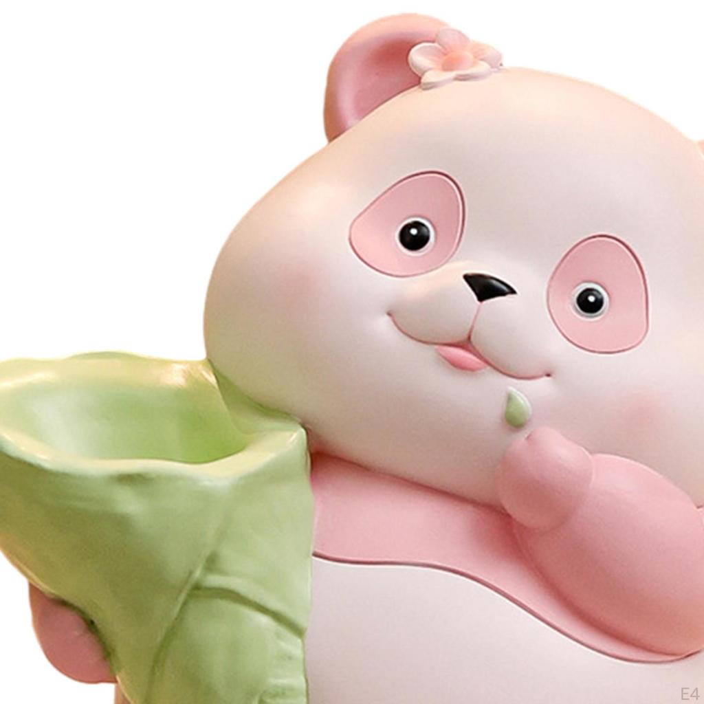 Panda Figurine Animal Sculpture Cute Collection Art Craft Ornament Statue for Cabinet Living
