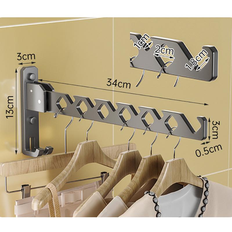 Настенные складные сушилки на 180 °. Универсальная сушилка для одежды из алюминиевого сплава для балкона, ванной комнаты. Регулируемая вешалка для ткани.