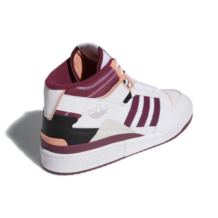 Adidas Forum Exhibit Mid White Victory Crimson Unisex Sneakers Cloud-White Ambient-Blush H01920