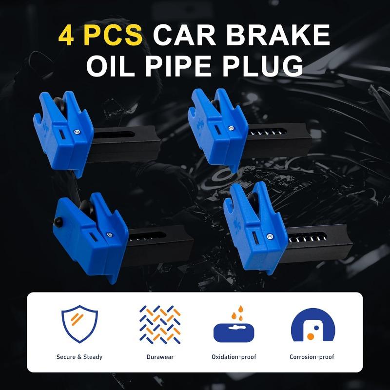 Brake Line Plug Automatic Fluid Stop Clamp Set 4 PCS Car Brake Line Clamp Car Brake Oil Line Plug Tool Universal for Most Cars