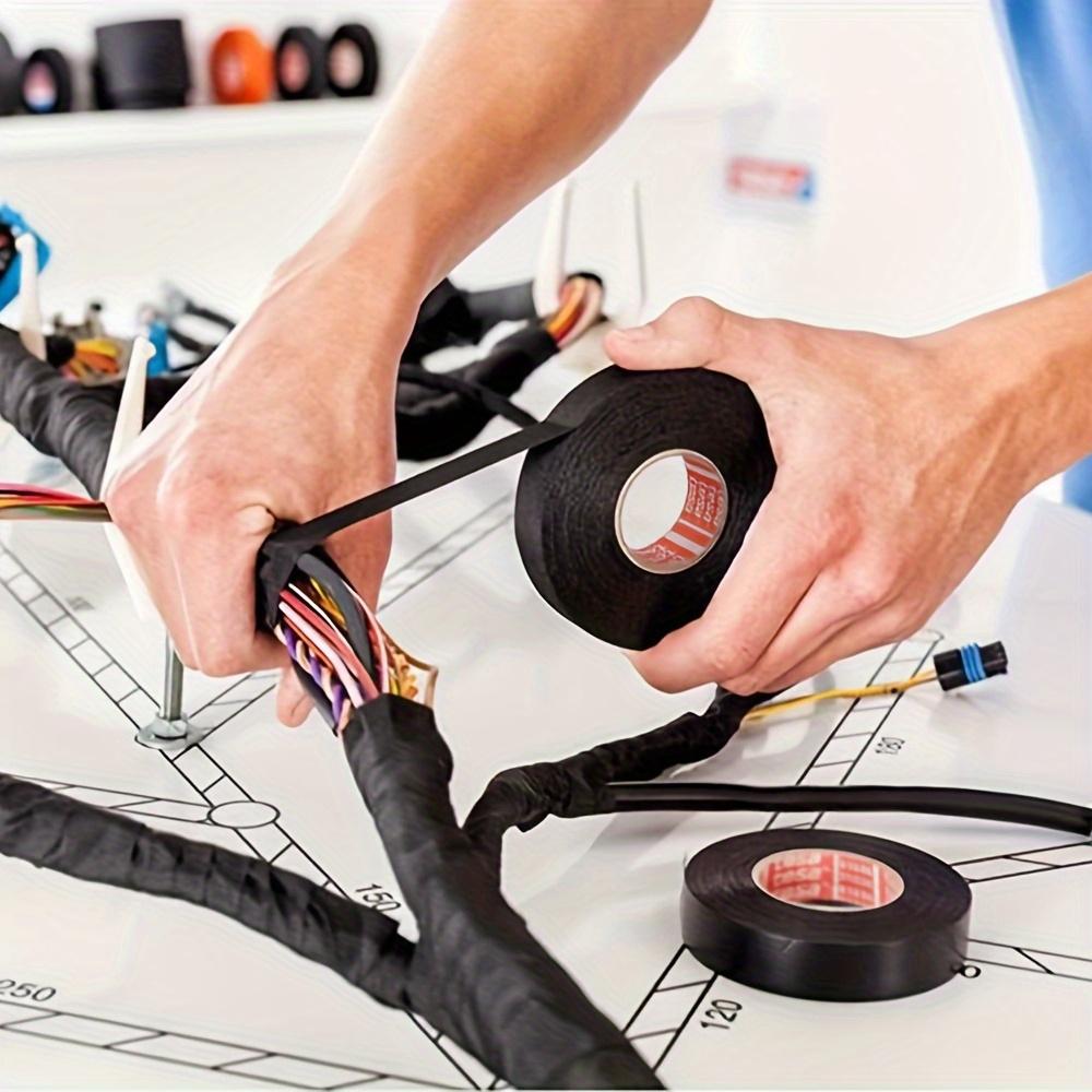 Рулон 25 м Клейкая Тканевая Лента Кабельные Оплётки Жгуты Проводки Для Автомобиля Авто Чёрный Жгут Проводки