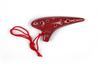 TNG Ocarina [12-Hole  Soprano  C Key  Red] High-Quality Single SC (with Strap) Ocarina for Wind Instruments with Glazed Finish