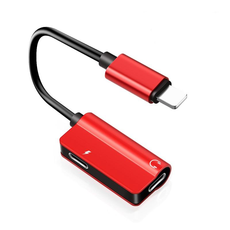 Адаптер для наушников 2 в 1, совместимый с аудио AUX Lightning на 3,5 мм, разъем для зарядки преобразователя