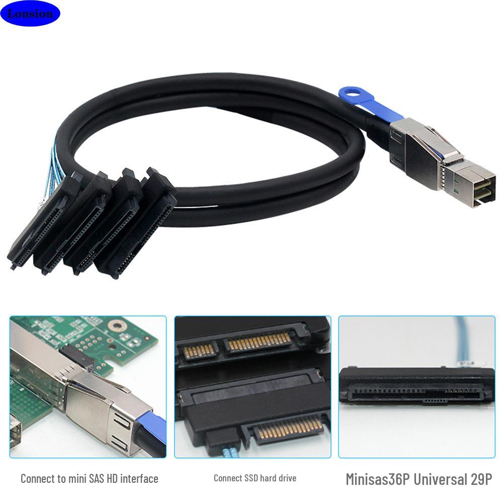 Комбинированный кабель данных SATA Mini SAS HD SFF-8644 на SFF-8482 для жестких дисков