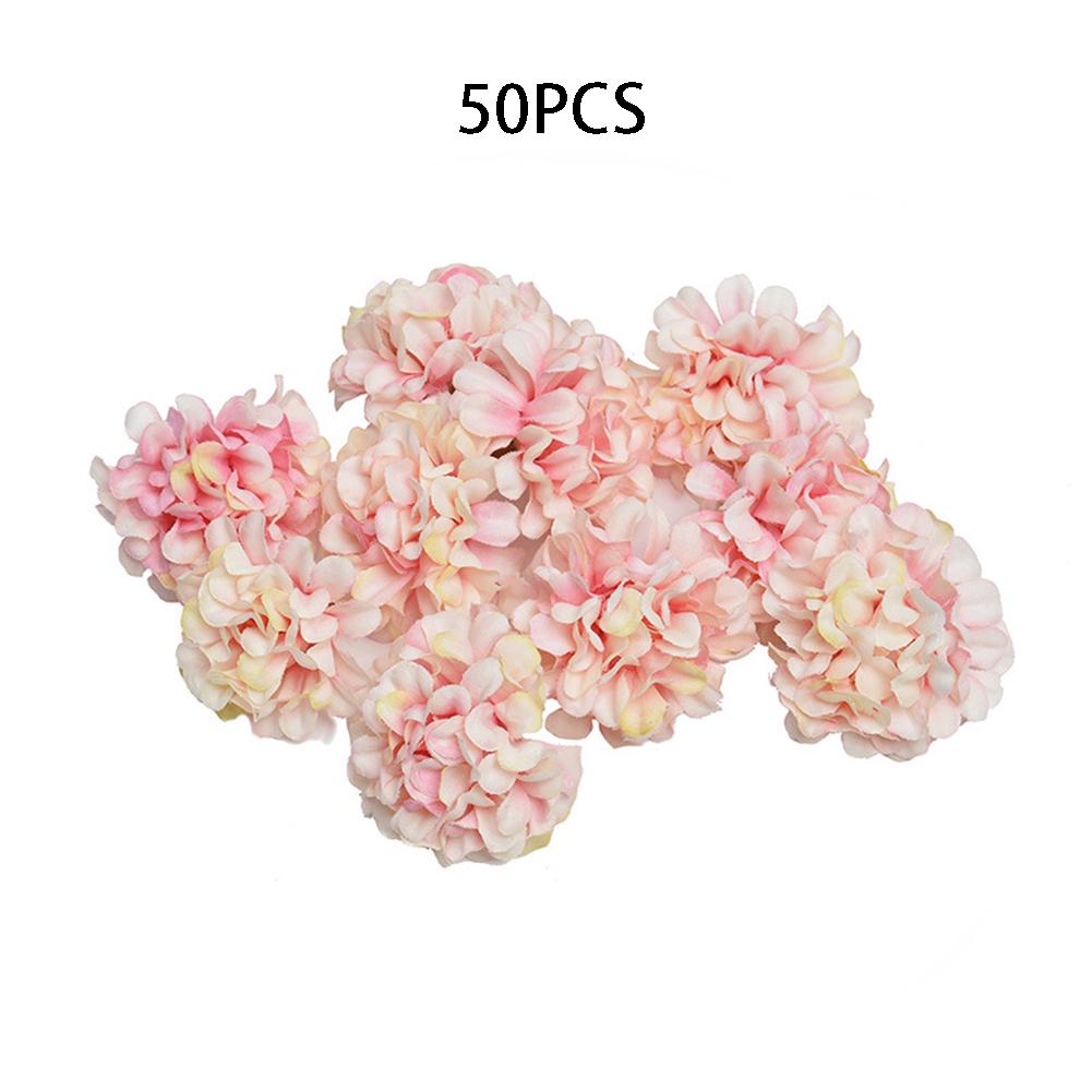 50PCS Artificial Silk Floral Flower Head Hydrangea Wedding Party Decor Craft DIY