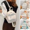 Casual Mini Backpack Canvas Small Backpack Korean Style Floral Backpack for Girls