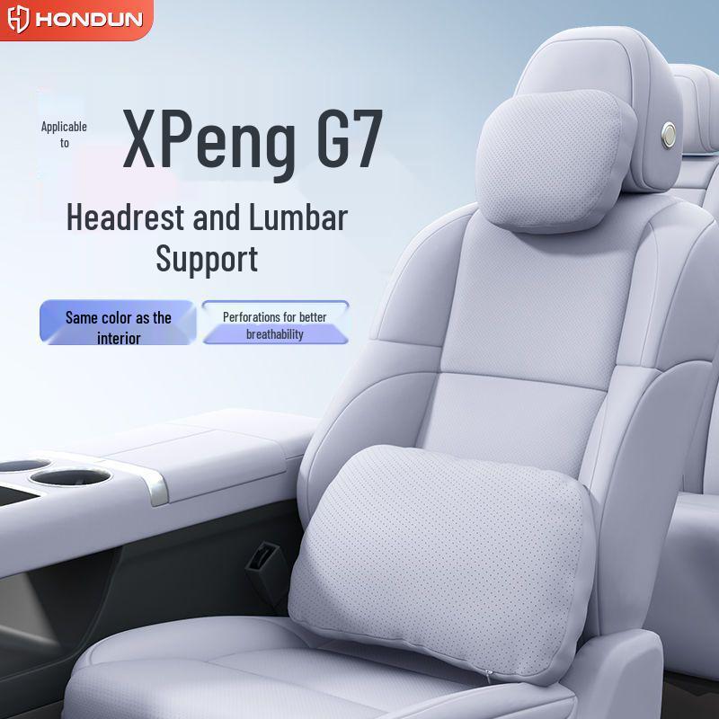 Suitable for XPeng G7: Headrest Neck Pillow & Lumbar Support Set – Car Accessory for Comfort & Interior Decoration.