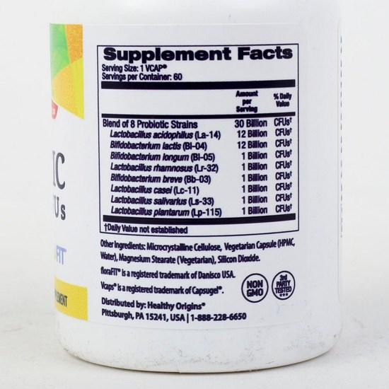 Healthy Origins Natural Probiotic Lactobacillus 30 Billion CFU V-Cap, 60 Tablets, 1 unit,Korean Health Food