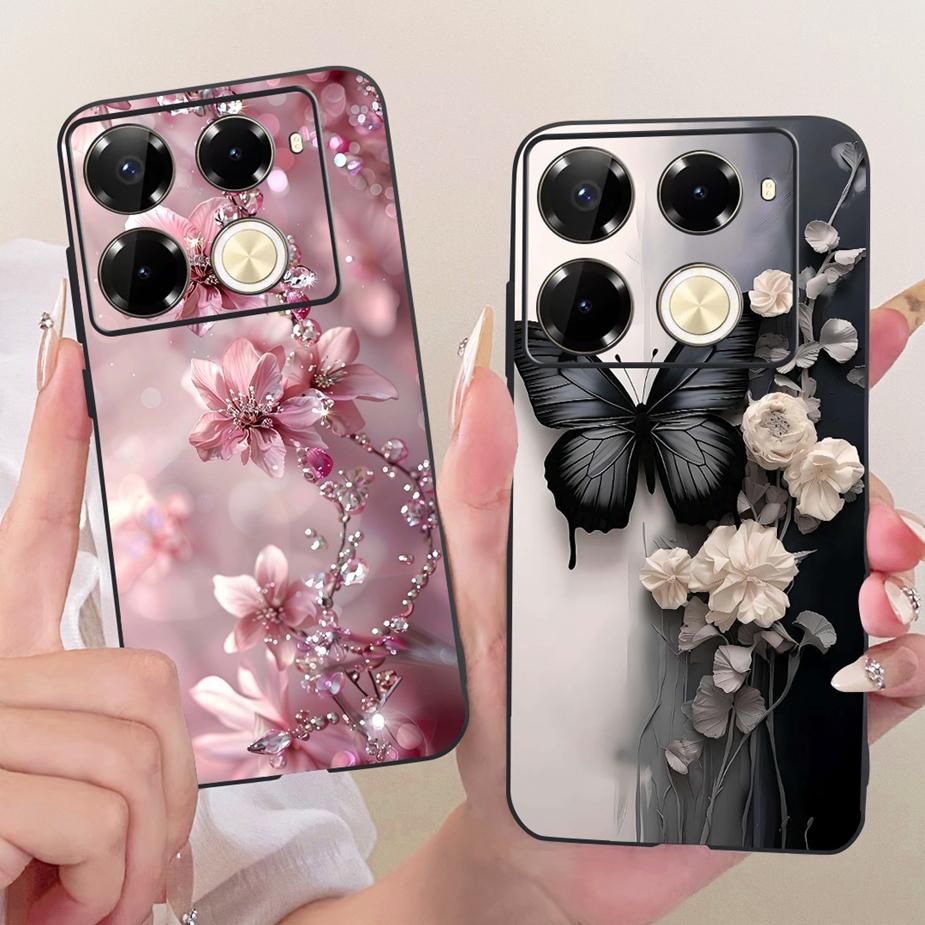 For Infinix Note 40 40X 5G Case X6852 New Butterfly Painted Cover Soft Silicone Case For Infinix Note 40 Pro Plus Note40 X Shell