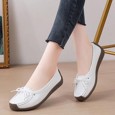 Туфли женские повседневные одинарные туфли 2024 года, модные летние туфли-оксфорды из искусственной кожи, удобные туфли на мягкой подошве со шнуровкой для мам
