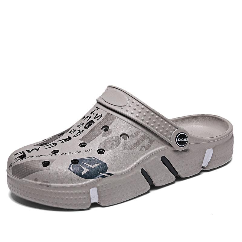 Мужские универсальные сандалии новая платформа уличные нескользящие туфли с отверстиями корейская версия модные пляжные сумка на голову шлепанцы