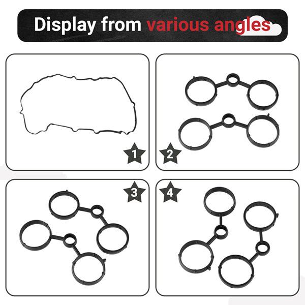 Black Rubber Valve Cover Gasket Kit for Auto Parts