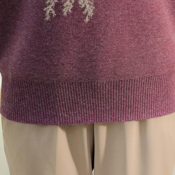 Осень Зима Женский Свитер из Норкового Флиса Свободный Большого Размера Вышитый Пуловер Флис Утепленный Вязаный Топ