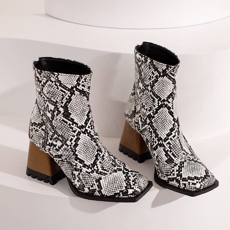 Krazing Pot Полиуретановые осенне-зимние туфли 47 размера 48 Ботинки Челси с каменными металлическими пуговицами и квадратным носком, с молнией, сохраняющие тепло полусапожки