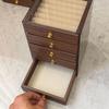 Dust-proof Wooden Walnut Grain Jewelry Box Large Capacity Necklace Display Storage Boxes  Gifts