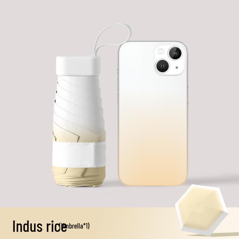 Oil Painting Capsule Umbrella: Five-Fold Mini, Sunny and Rainy Dual-Use, Sunscreen Sunshade with Print Logo