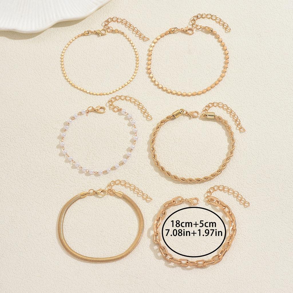 European and American Style Women's Bracelet Set Geometric Woven Design Bracelet Versatile Jewelry