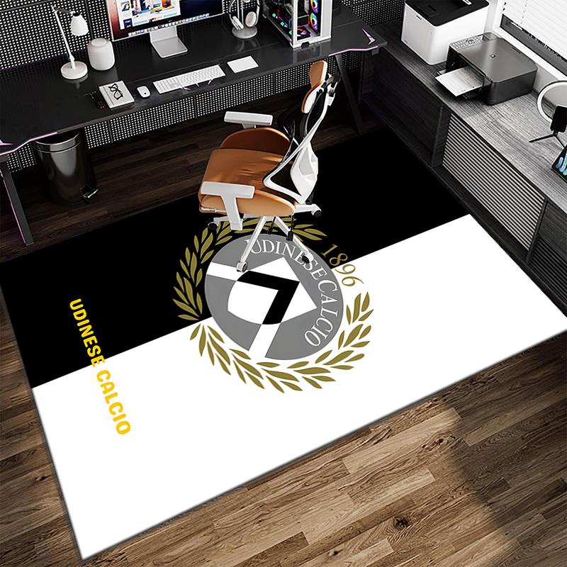 1PC Udinese Calcio Crest Rug Game Carpet, Floor Mat for Bedroom Living Room Entryway Rug, Home Decor Idea Gift for Christmas birthday