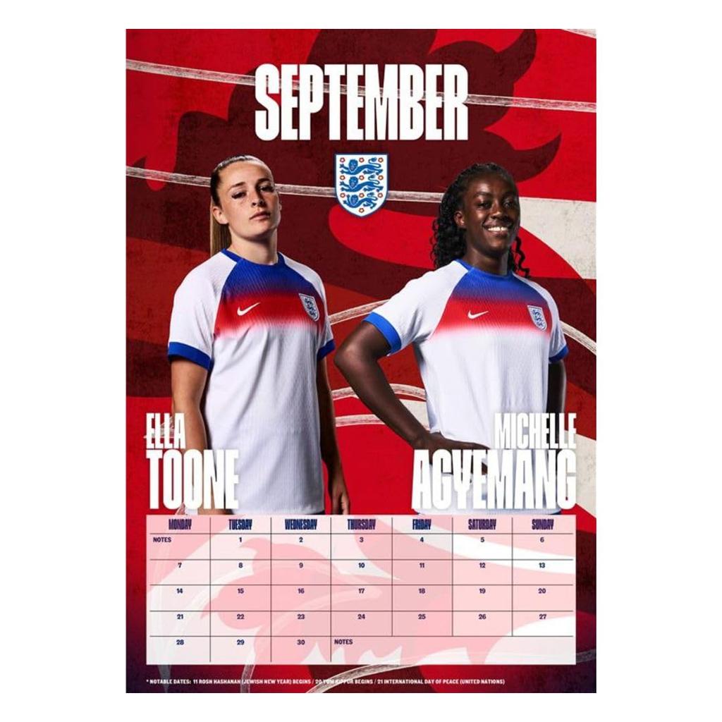 England Lionesses 2026 A3 Wall Calendar