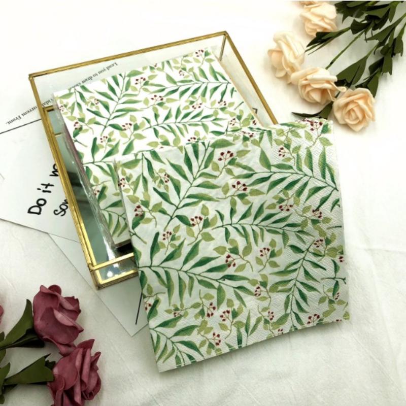 Disposable Party Napkin Double Layer 20 Pieces/Pack Leaf Pattern