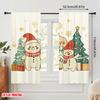 2pcs,2D Plane Printing Popular Curtain Panels Christmas Bears Snowmen Cute (4) Durable Polyester (without Rod) Decorations For