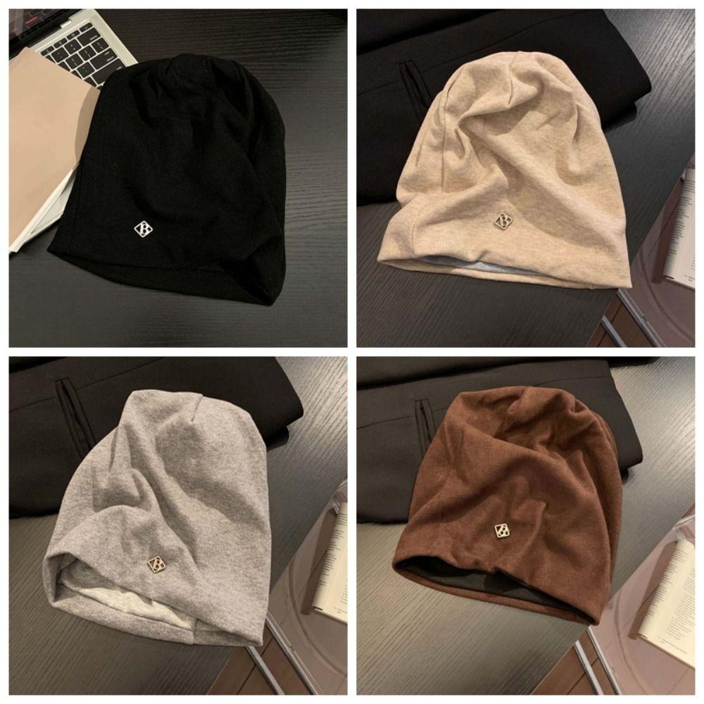 Thickened Slouchy Beanie Hat Breathable Baggy Skullies Bonnet Korean Style Cap Skiing