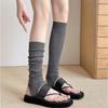 New Fashion Solid Color Knitted Leg Warmers Breathable Plain Mid-Calf Socks Harajuku Crew Socks Dance