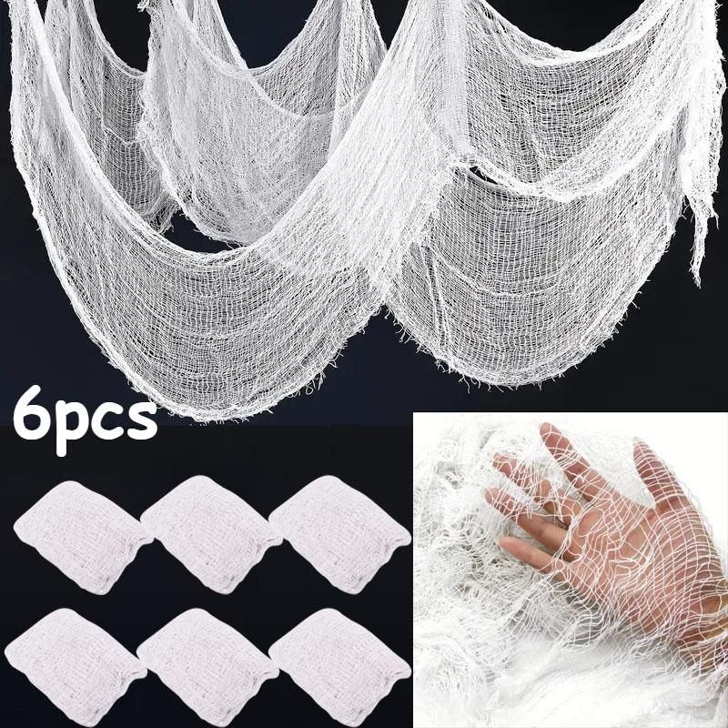 Хэллоуин Марлевая ткань Черная Крупная Марлевая ткань Дом с привидениями Сделай сам Декоративная марля Реквизит для сцены вечеринки ужасов Хэллоуинская декорация