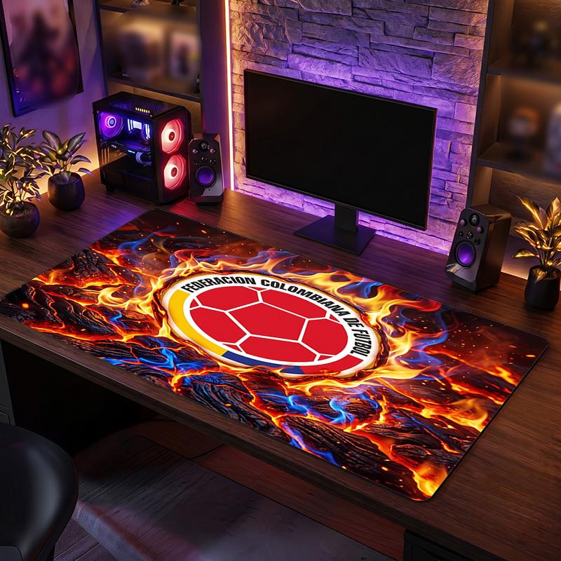 Colombia Football Crest Mouse Pad, Extended Non Slip Rubber Desk Mat for Gaming Office Laptop Fan Gift