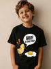 Funny Chick Egg Print Kids Cotton T Shirt Boys Girls Parent Child Matching Short Sleeve Casual Breathable Family Fashion Tees